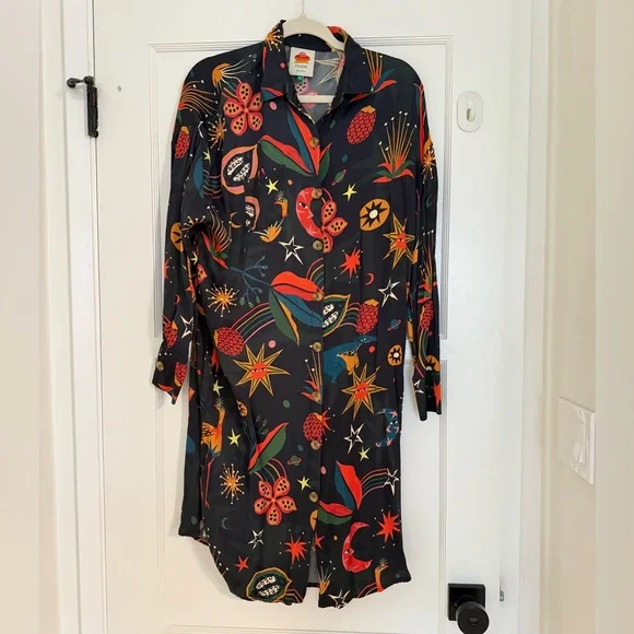 Farm Rio Longline Buttondown Dress Size XS - Picture 5 of 7